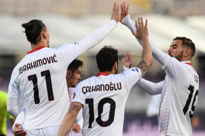 Ibrahimovic_Calhanoglu_Theo Hernandez_Milan_foto